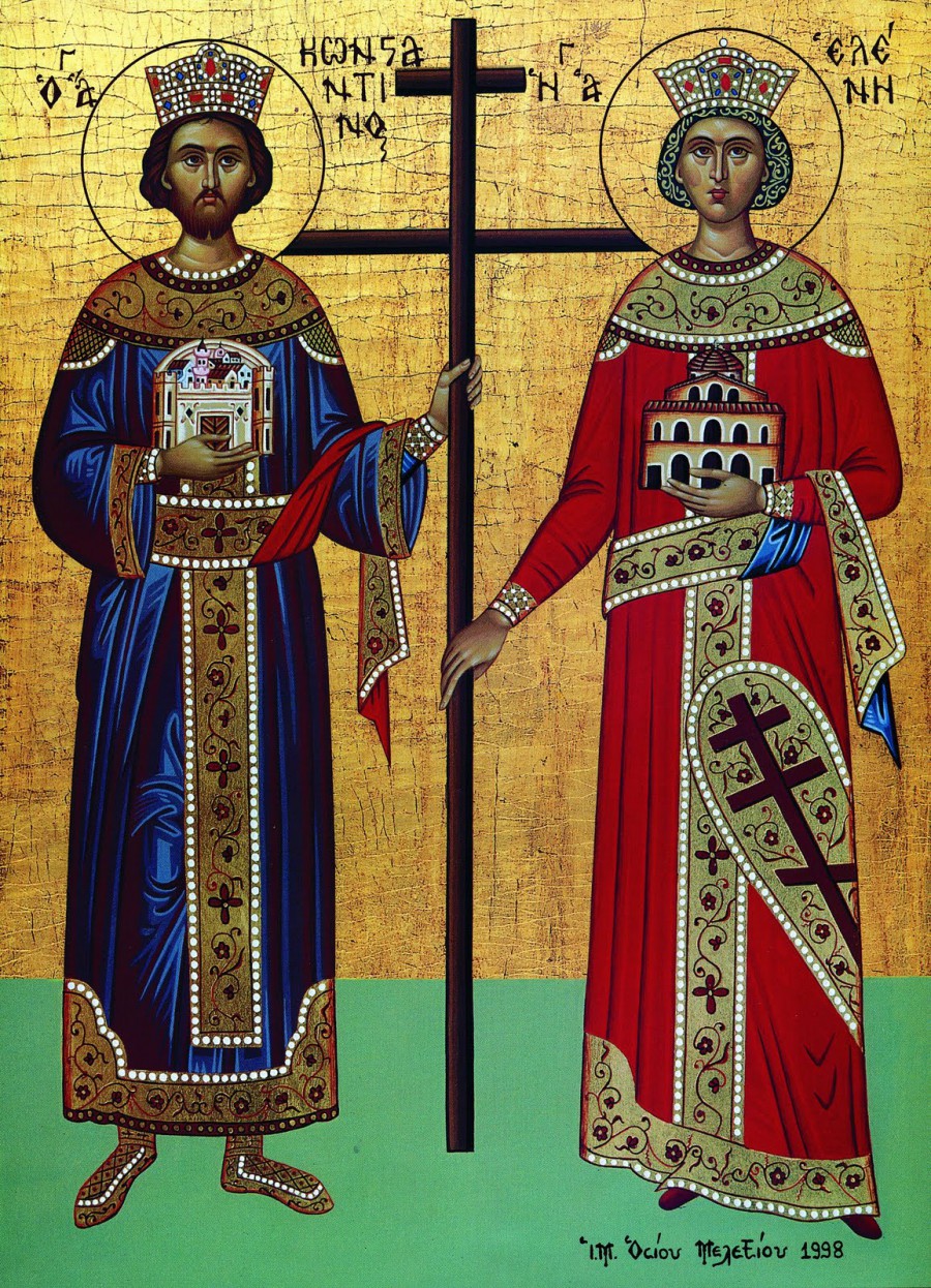 Sfinții Împărați, întocmai cu apostolii, Constantin și mama sa, Elena