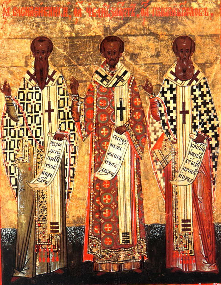 Sfinții Trei Ierarhi: Vasile cel Mare, Grigorie Teologul și Ioan Gură de Aur