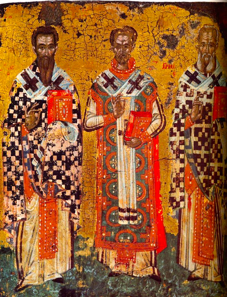 Sfinții Trei Ierarhi: Vasile cel Mare, Grigorie Teologul și Ioan Gură de Aur