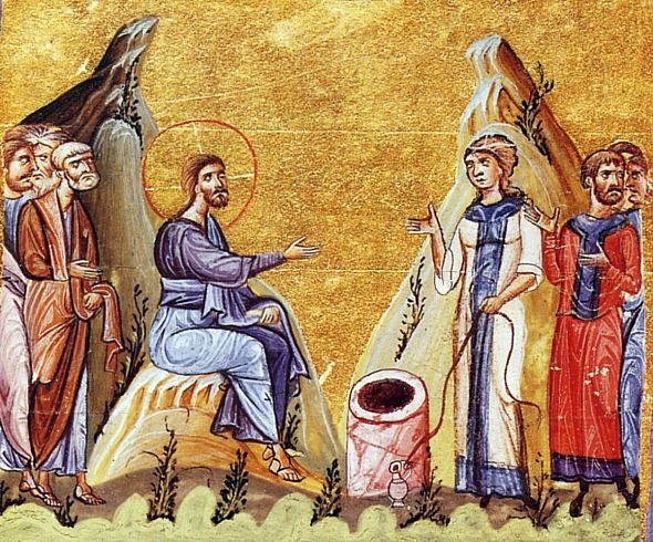 Sfânta Muceniţă Fotini Samarineanca - pe un manuscris athonit, Dionisiou, secolul al XI-lea