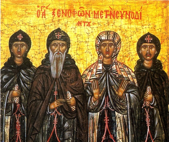 Sfinții Cuvioși Xenofont, Maria, soția sa, și fiii lor - Arcadie și Ioan Sfinții Cuvioși Xenofont, Maria, Arcadie și Ioan