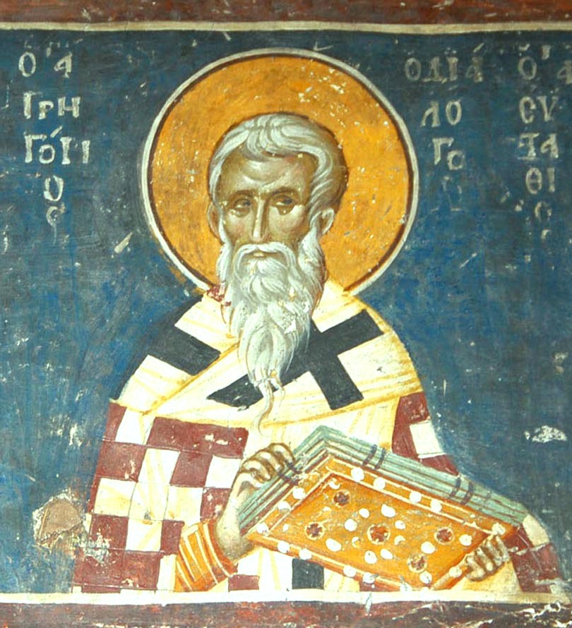 Sfântul Ierarh Grigorie Dialogul, Episcopul Romei - frescă din secolul al XV-lea - Biserica Sfântul Nicolae din Tesalonic
