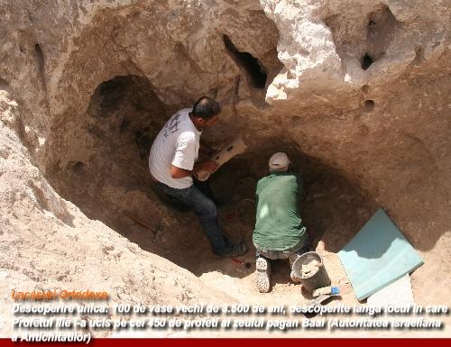 100 de vase vechi de 3.500 de ani, folosite pentru ceremonii păgâne, descoperite intacte în Israel