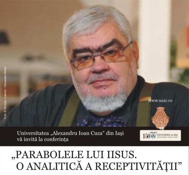 Andrei Pleșu susține conferința „Parabolele lui Iisus. O analitică a receptivității”