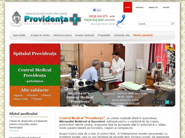Serviciile medicale „Providenţa”, prezentate pe o nouă platformă web