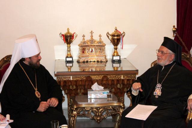 Patriarhul Antiohiei și al întregului Orient s-a întâlnit cu Mitropolitul Ilarion de Volokolamsk