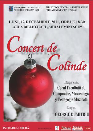 Concert de Colinde la Biblioteca “Mihai Eminescu” din Iaşi