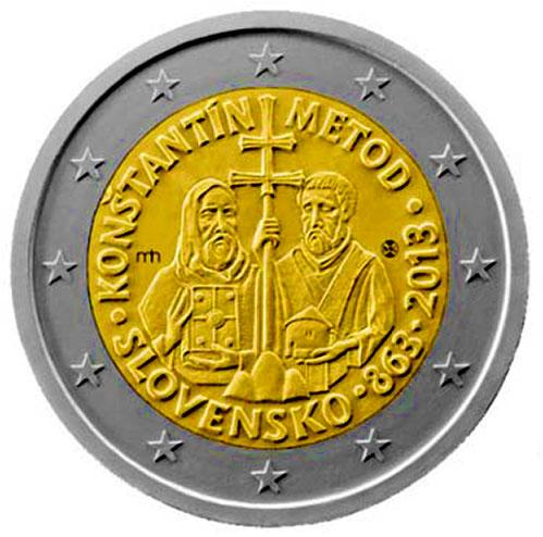 Sfinţii Chiril şi Metodie pe moneda de 2€, dar fără aureolă
