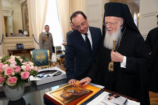 Patriarhul Ecumenic la Preşedintele Franţei