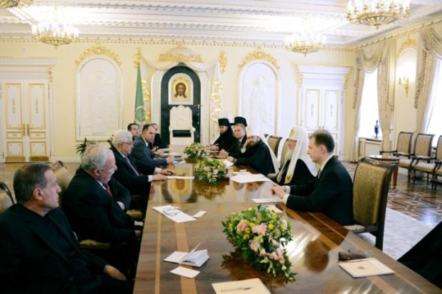 Mahmoud Abbas în vizită la Patriarhia Moscovei
