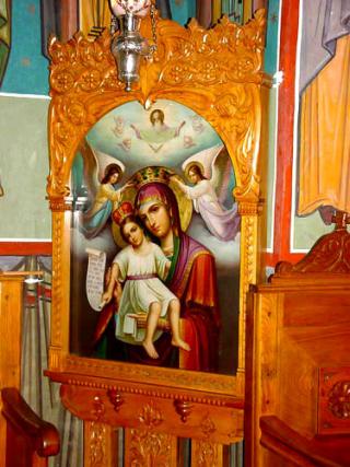 Icoana Maicii Domnului Făcătoare de minuni din Mănăstirea Sihăstria - Neamț (Axionița)