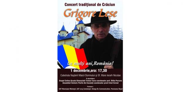 Grigore Leşe va concerta la Moineşti