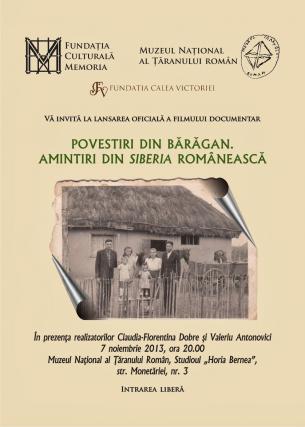"Povestiri din Bărăgan. Amintiri din Siberia românească", prezentat în premieră la MNŢR