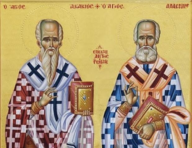 Doi noi sfinți canonizați în Biserica Greacă – Acachie și Damaschin, Episcopi de Liti și Rendini