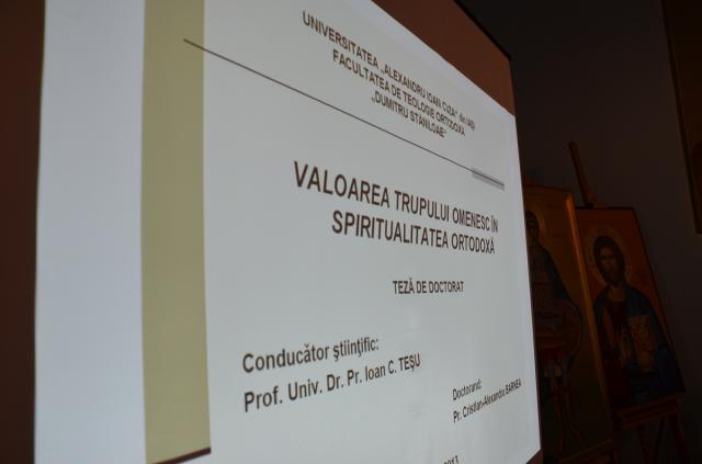 Părintele inspector Cristian-Alexandru Barnea, doctor al Facultăţii de Teologie „Dumitru Stăniloae“ din Iaşi