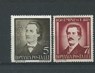 Eminescu, omagiat pe mărcile poștale
