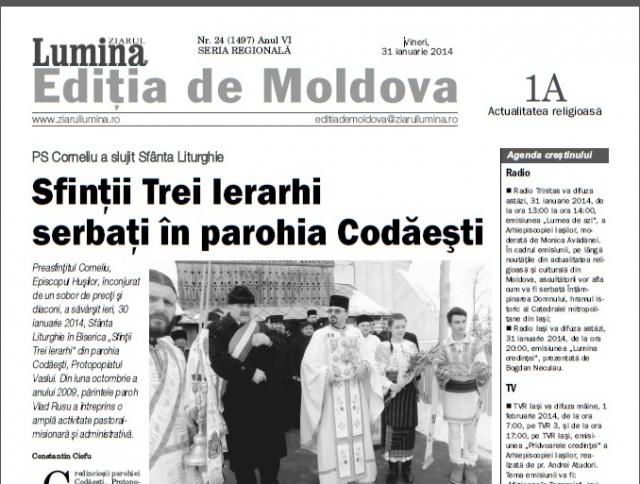 Cinci ani de la apariţia Ediţiei de Moldova a „Ziarului Lumina”