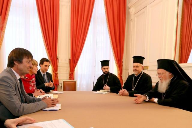 Întâlnirea dintre Patriarhul Ecumenic şi trimisul Preşedintelui francez pentru ecologie