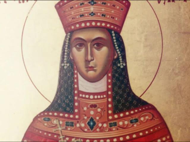Troparul Sfântei Olga, Împărăteasa Rusiei (în limba greacă)