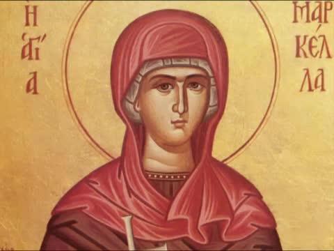 Troparul Sfintei Mucenițe Marcela (în limba greacă)