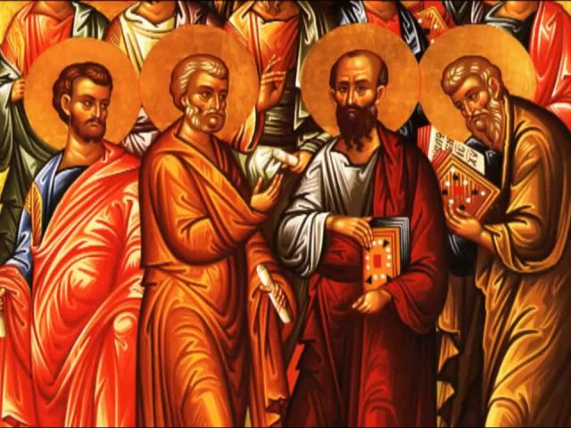 Troparul Soborului Sfinților 12 Apostoli (în limba greacă)