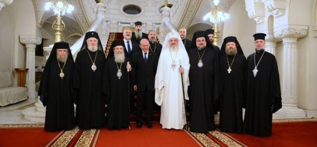 Patriarhul Ierusalimului şi Patriarhul României la Palatul Cotroceni