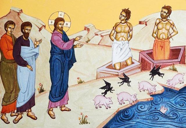 Predică la duminica a-5-a după Rusalii: Evanghelia mântuirii oamenilor şi pieirii porcilor (Matei 8, 28-34; 9, 1) – Sfântul Nicolae Velimirovici
