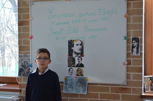 Mihai Eminescu, omagiat la Şcoala Primară şi Gimnaziul „Varlaam Mitropolitul”