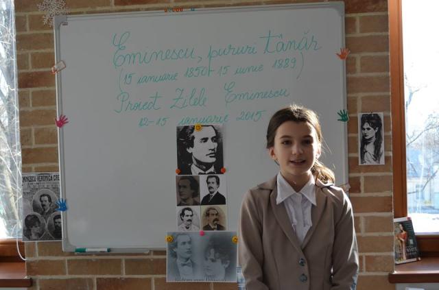 Mihai Eminescu, omagiat la Şcoala Primară şi Gimnaziul „Varlaam Mitropolitul”