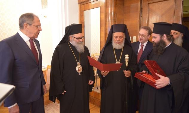 Patriarhul Ioan al X-lea al Antiohiei l-a decorat pe ministrul rus de externe