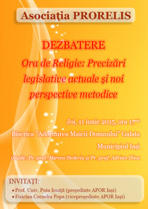 „Ora de Religie: Precizări legislative actuale și noi perspective metodice”