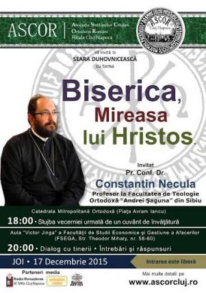 Părintele Constantin Necula conferențiază la Cluj