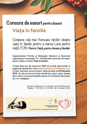 Luna pentru viaţă 2016, în Arhiepiscopia Iaşilor