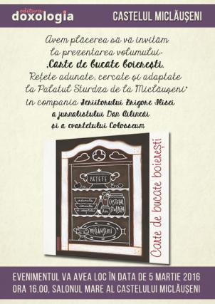 Carte de bucate boierești – Mărțișor la Castelul Miclăușeni