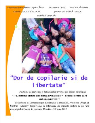 Proiect catehetic, creativ literar şi artistic în Parohia Păltinata