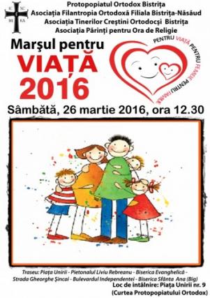 „Marșul pentru viață” va avea loc în Mitropolia Clujului, Maramureşului şi Sălajului