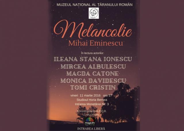 Eminescu, recitat în spectacolul „Melancolie”