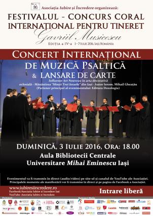 Lansare de carte și Concert Internațional de Muzică Psaltică în Aula BCU Iași