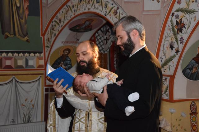 Slujba de încreștinare a pruncului Dimitrie Rusu, oficiată de IPS Mitropolit Teofan