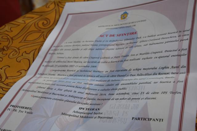 O nouă biserică închinată Sfintei Cuvioase Parascheva, sfințită de IPS Părinte Mitropolit Teofan