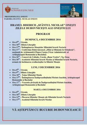 Săptămână duhovnicească în Protopopiatul Oneşti