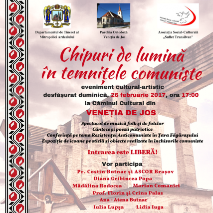 Evenimentul cultural-artistic „Chipuri de lumină în temnițele comuniste”, la Brașov