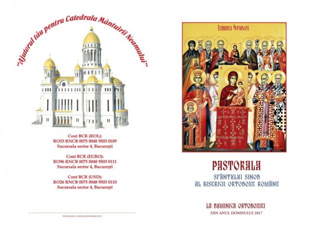 Pastorala Sfântului Sinod la Duminica Ortodoxiei din anul Domnului 2017