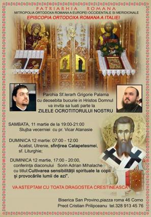 A doua ediţie a proiectului „Zilele Sfântului Ierarh Grigorie Palama”, în Parohia Como