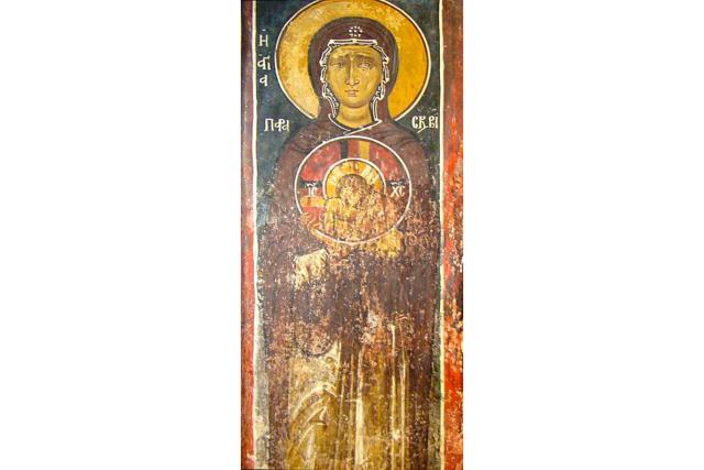 Icoană a Sfintei Parascheva de la Biserica Mănăstirii Asinou din Cipru, secolul al XIV-lea (1332-1333)