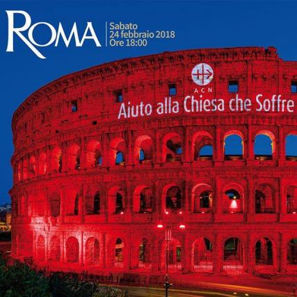Colosseumul din Roma va fi luminat în roșu pentru a reprezenta sângele creștinilor persecutați