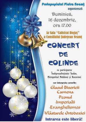 Concert de colinde la Piatra Neamț: „Nașterea Domnului - bucuria noastră”