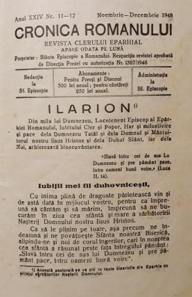 Omagiu în semn de recunoştinţă pentru Arhiereul Ilarion Băcăoanul
