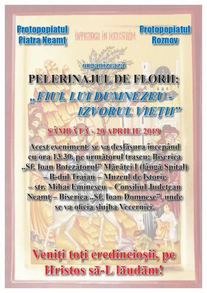 Pelerinaj de Florii la Piatra Neamț: „Fiul lui Dumnezeu, Izvorul Vieții”