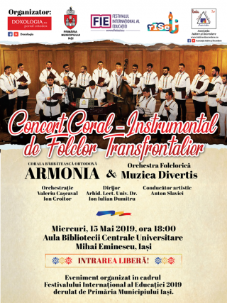 Concert coral - instrumental de folclor transfrontalier, la Aula BCU din Iași
